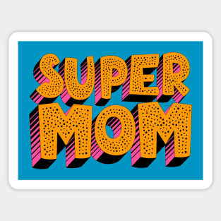 Super Mom Block Letters Sticker